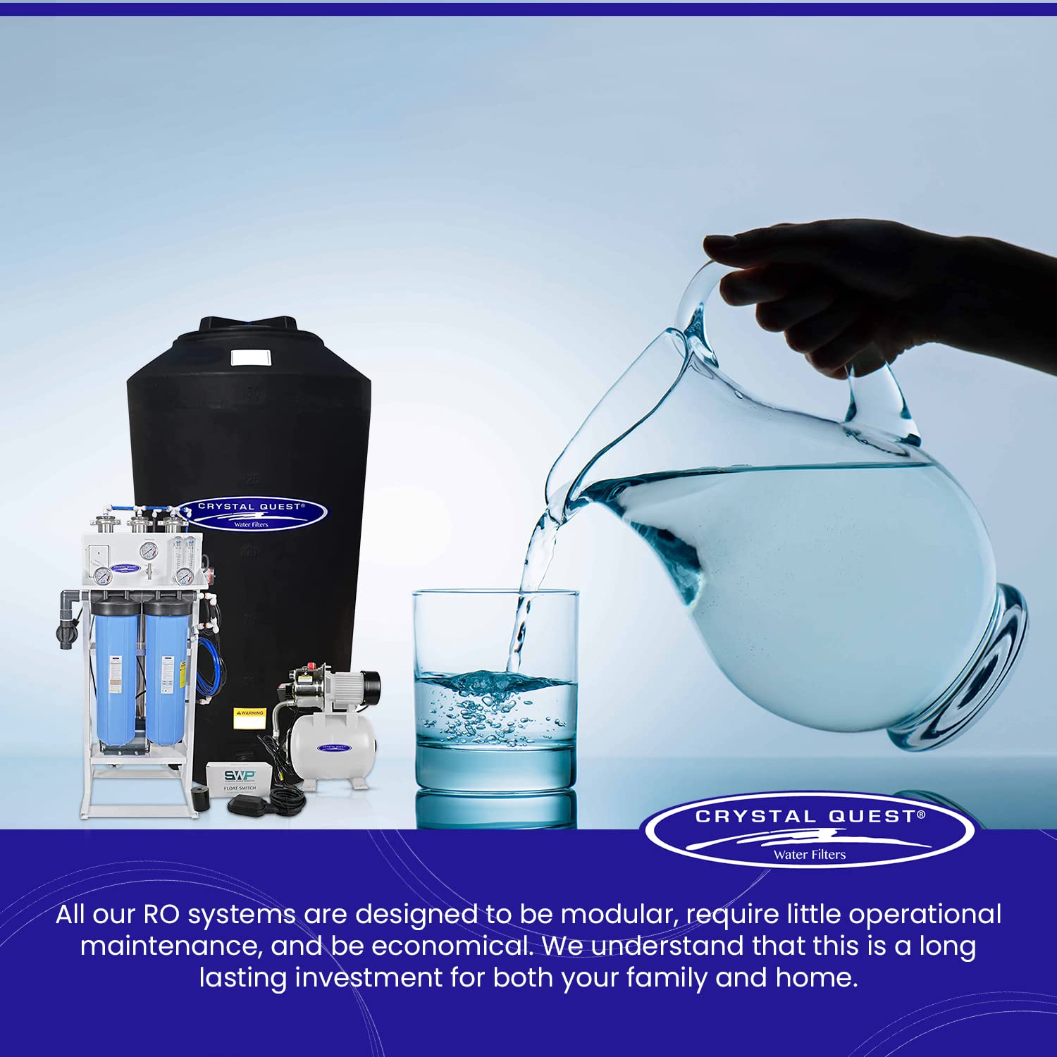 Crystal Quest Crystal Quest 5,000 GPD Whole House Reverse Osmosis System - component close-up