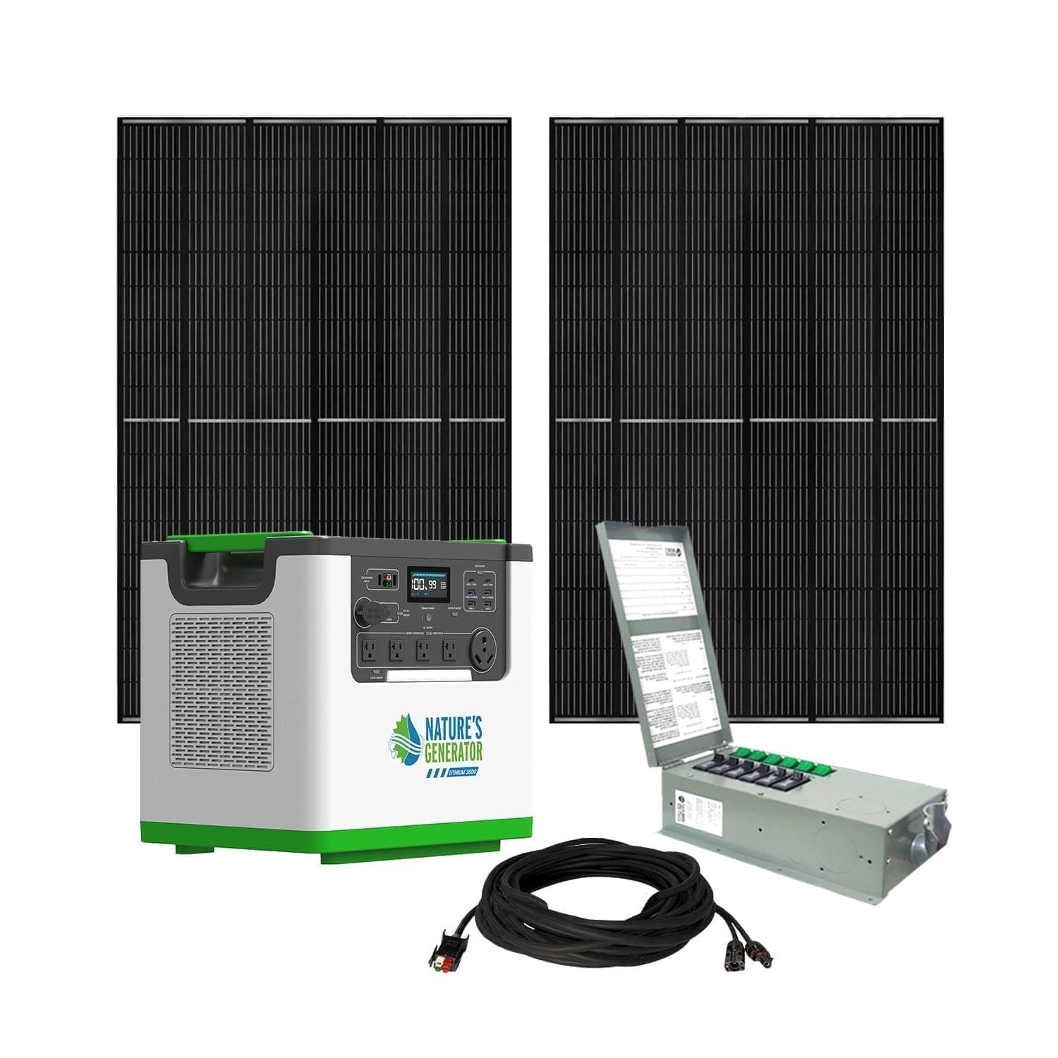 Nature's Generator Lithium 3600 Solar Generator + Transfer Switch product image