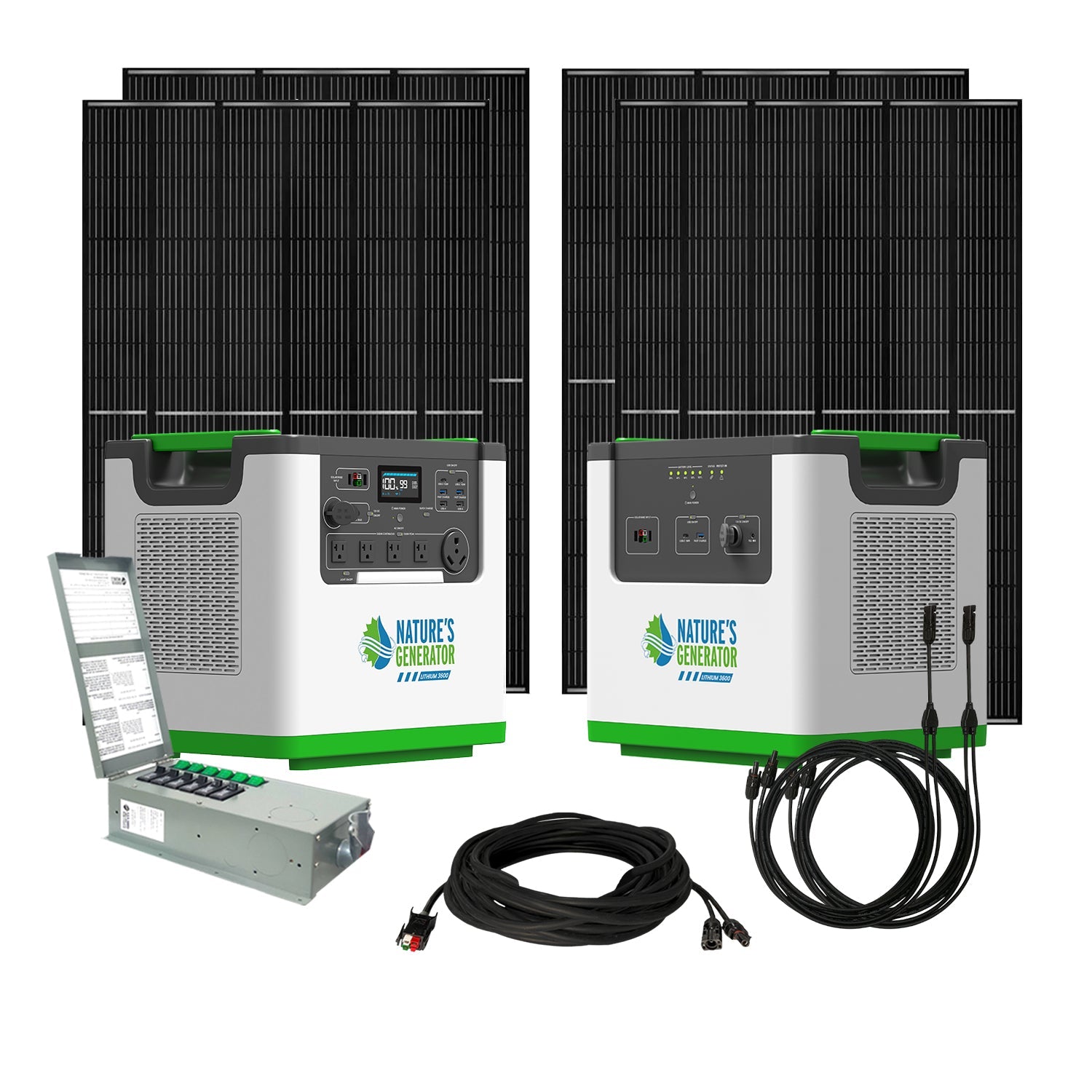 Nature's Generator Lithium 3600 Solar Generator + Transfer Switch product image
