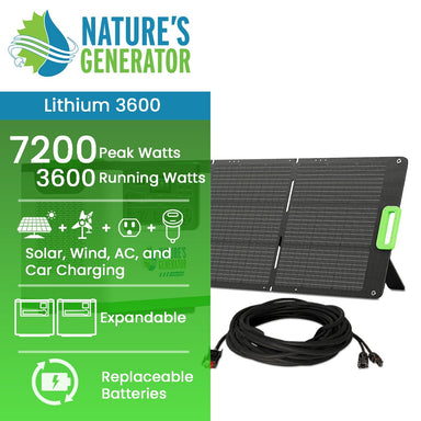 Nature's Generator Lithium 3600 Solar Generator | 3600W LiFePO4 Solar Backup product image