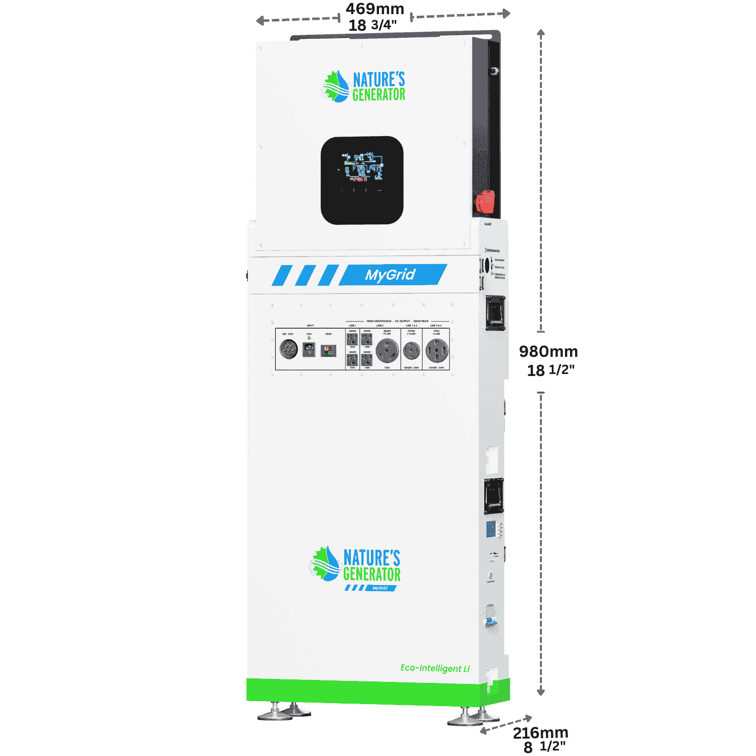 Nature's Generator MyGrid 10K + Transfer Switch | Home Battery Backup product image
