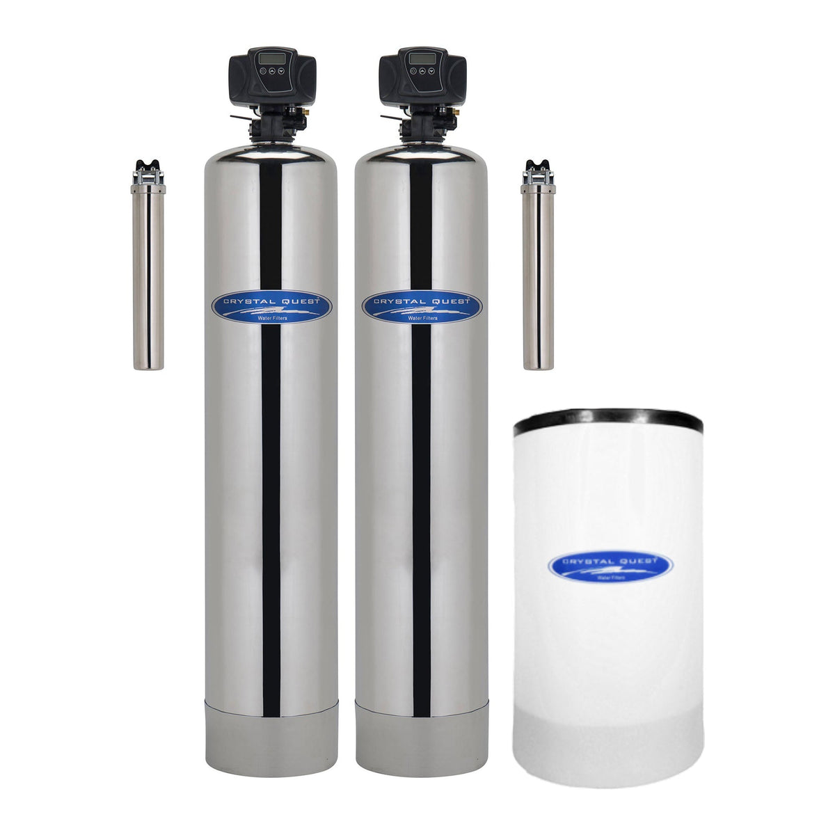 Crystal Quest Nitrate Whole House Water Filter with SMART Pre-Filter Stainless Steel Tank 1.5 Cu Ft