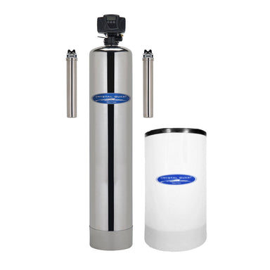 Crystal Quest Tannin Whole House Water Filter Standalone Stainless Steel Tank Front View